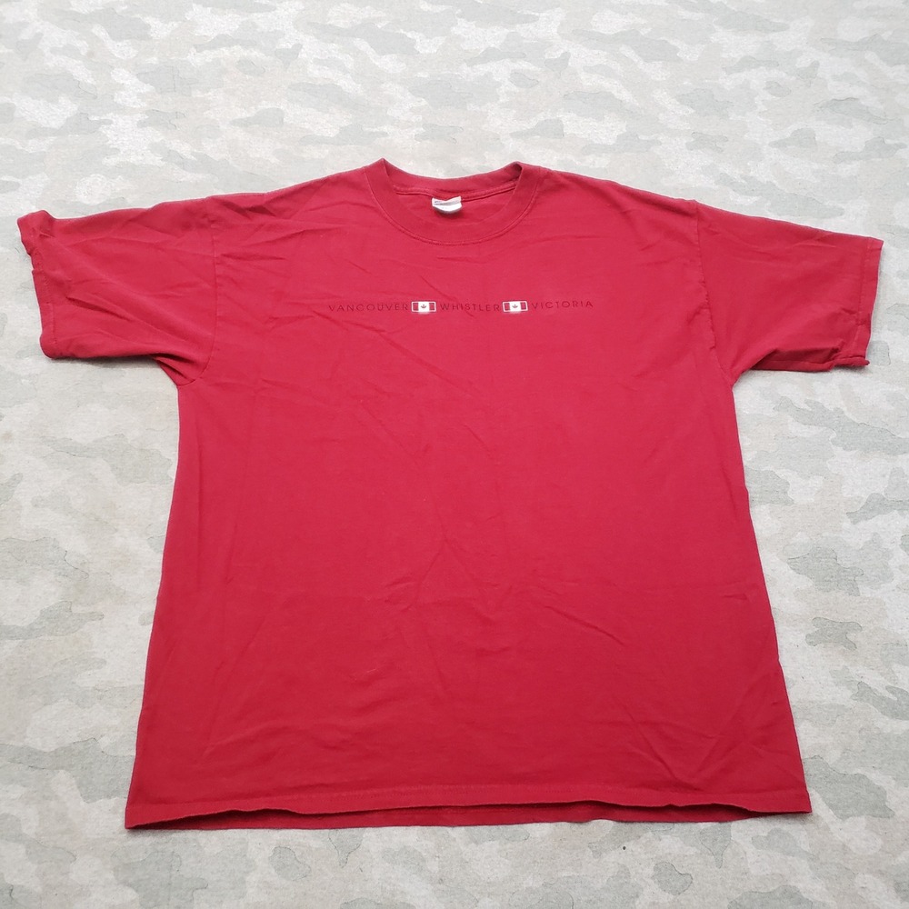 Vintage Destination Gildan Shirt Mens XL Red Ultra Cotton Short Sleeve